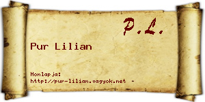 Pur Lilian névjegykártya